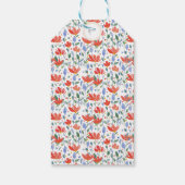 Wildflower Waterverf in zoet rood en blauw Cadeaulabel (Achterkant)