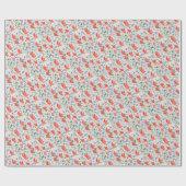 Wildflower Waterverf in zoet rood en blauw Cadeaupapier (Vlak)