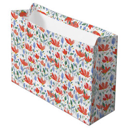 Wildflower Waterverf in zoet rood en blauw Groot Cadeauzakje