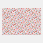 Wildflower Waterverf in zoet rood en blauw Inpakpapier Vel (Voorkant)