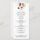 Wildflower Waterverf kalligrafie bruiloft programm (Achterkant)