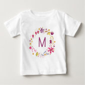 Wildflower Waterverf Krans Monogram Initiaal (Voorkant)