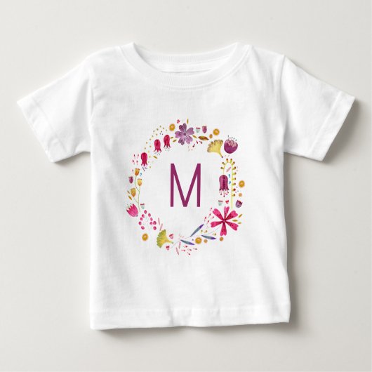 Wildflower Waterverf Krans Monogram Initiaal (Voorkant)