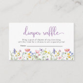 Wildflower Waterverf Luier Raffle Baby shower Informatiekaartje (Voorkant)