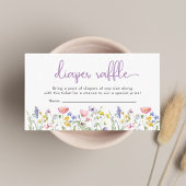 Wildflower Waterverf Luier Raffle Baby shower Informatiekaartje