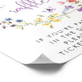 Wildflower Waterverf Luier Raffle Baby shower Poster (Hoek)