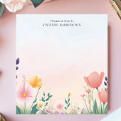  Wildflower Waterverf Meadow gepersonaliseerd Notitieblok