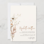 Wildflower Waterverf Minimale bruiloft uitnodiging (Voorkant)