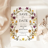 Wildflower Waterverf Modern Elegant Bruiloft Save The Date