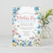 Wildflower Waterverf Modern Moederdag Brunch Kaart (Staand voorkant)
