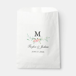 Wildflower Waterverf Monogram Favor Tassen Bedankzakje