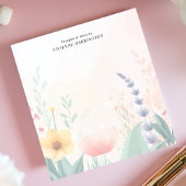 Wildflower Waterverf pastel gepersonaliseerd Notitieblok