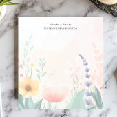 Wildflower Waterverf pastel gepersonaliseerd Notitieblok