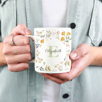 Wildflower Waterverf Personaliseer Koffie Mok