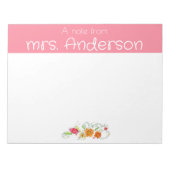  wildflower waterverf roze docent notitieblok (Voorkant)