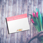 wildflower waterverf roze docent notitieblok<br><div class="desc">Geel sinaasappel rood waterverf botanisch Notitieblok. Gepersonaliseerd briefpapier voor leraren. Voeg jouw namen toe.</div>