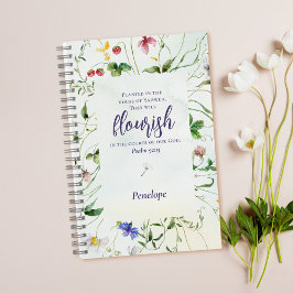 Wildflower Waterverf Schrift gepersonaliseerd Notitieboek