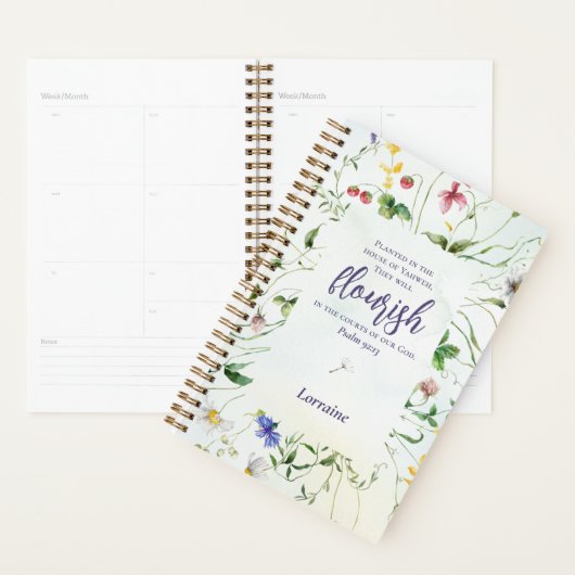 Wildflower Waterverf Schrift gepersonaliseerd Planner (Display)