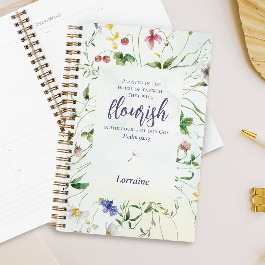 Wildflower Waterverf Schrift gepersonaliseerd Planner