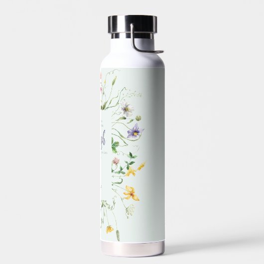 Wildflower Waterverf Schrift gepersonaliseerd Waterfles (Links)