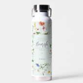 Wildflower Waterverf Schrift gepersonaliseerd Waterfles (Voorkant)