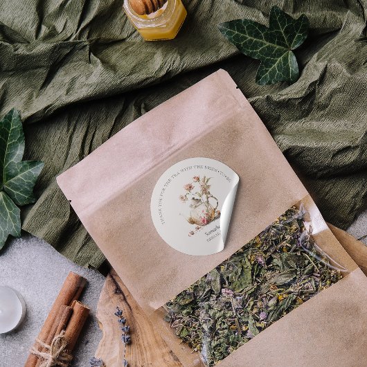 Wildflower Waterverf Tea Vrijgezellenfeest Dank u Ronde Sticker