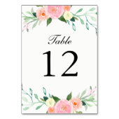 Wildflower Waterverf Trouwtafel Kaarten (Achterkant)