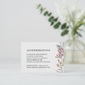 Wildflower Waterverf Wedding Hotel Accommodatie Informatiekaartje (Staand voorkant)