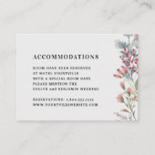 Wildflower Waterverf Wedding Hotel Accommodatie Informatiekaartje (Voorkant)
