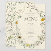 Wildflower Waterverf Zomer Herfst Menu (Voorkant / Achterkant)