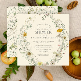 Wildflower Waterverf Zomer Herfst Vrijgezellenfees Kaart