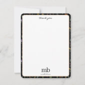 Wildflower Waterverf Zwart Botanisch Bloemen Bedankkaart (Voorkant)