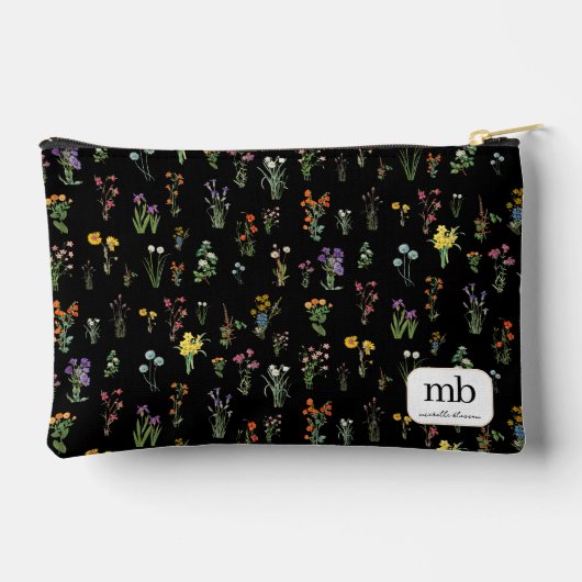 Wildflower Waterverf Zwart Botanisch Bloemen Etui (Achterkant)