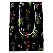 Wildflower Waterverf Zwart Botanisch Bloemen Medium Cadeauzakje (Achterkant)