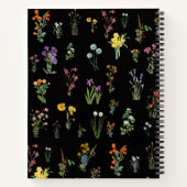 Wildflower Waterverf Zwart Botanisch Bloemen Notitieboek (Achterkant)