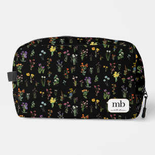 Wildflower Waterverf Zwart Botanisch Bloemen Toilettasje