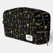 Wildflower Waterverf Zwart Botanisch Bloemen Toilettasje (Rechterhoek)