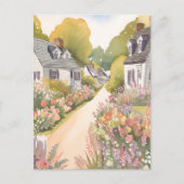 Wildflower Way | Coastal Beach Town Watercolor Briefkaart (Voorkant)