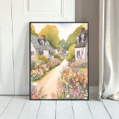 Wildflower Way | Coastal Beach Town Watercolor Poster