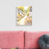 Wildflower Way | Waterverf van kuststrandstad Canvas Afdruk (Insitu (Woonkamer))
