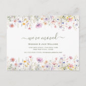 Wildflower We zijn verhuisd | Bewegende aankondigi Briefkaart (Voorkant)