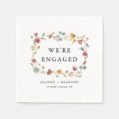Wildflower We zijn verloofd met verlovingsfeestser Servet (Voorkant)