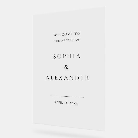 Wildflower Wedding Acryl Teken Welkom. Acryl Bord (Hoek)