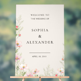 Wildflower Wedding Acryl Teken Welkom. Acryl Bord