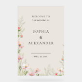 Wildflower Wedding Acryl Teken Welkom. Bord (Voorkant)