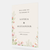 Wildflower Wedding Acryl Teken Welkom. Bord (Hoek)