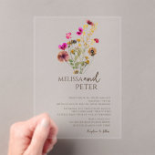 Wildflower Wedding Acryl Uitnodigingen (Insitu (Draagbaar))