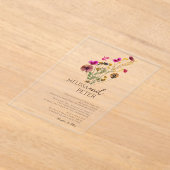 Wildflower Wedding Acryl Uitnodigingen (Laagn)