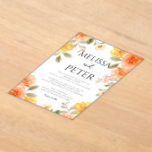 Wildflower Wedding Acryl Uitnodigingen (Laagn)