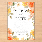 Wildflower Wedding Acryl Uitnodigingen (Voorkant)